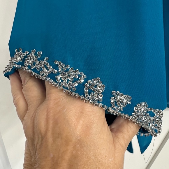 Beautiful sparkly teal blue sheer blouse - Picture 8 of 9